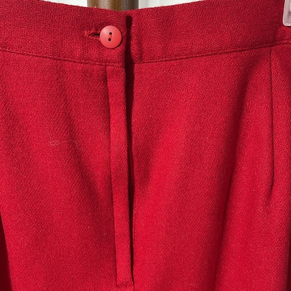 SELLECCA VINTAGE ROCKABILLY PENCIL RED WOOL SKIRT SIZE 14 - Picture 5 of 5